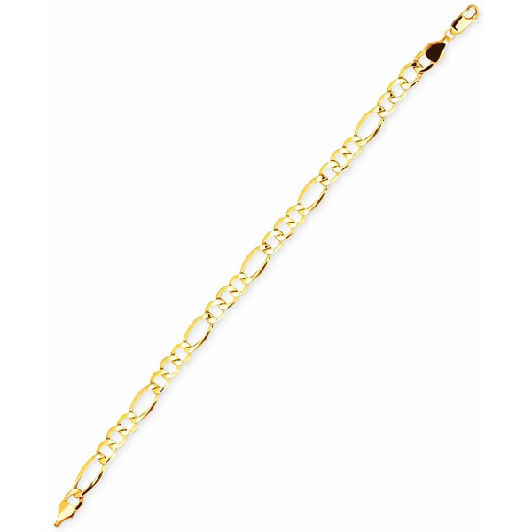 イタリアン ゴールド メンズ ブレスレット・バングル・アンクレット アクセサリー Men's Figaro Chain Bracelet in 10k Gold Yellow Gold