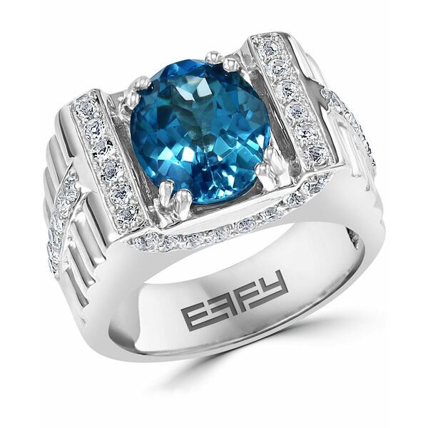 エフィー コレクション メンズ リング アクセサリー EFFY® Men's Blue Topaz (6-1/2 ct. t.w.) & White Topaz (1/2 ct. t.w.) Ring i