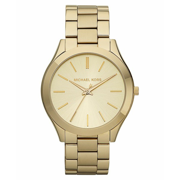 マイケルコース レディース 腕時計 アクセサリー Unisex Slim Runway Gold-Tone Stainless Steel Bracelet Watch 42mm Gold/Gold