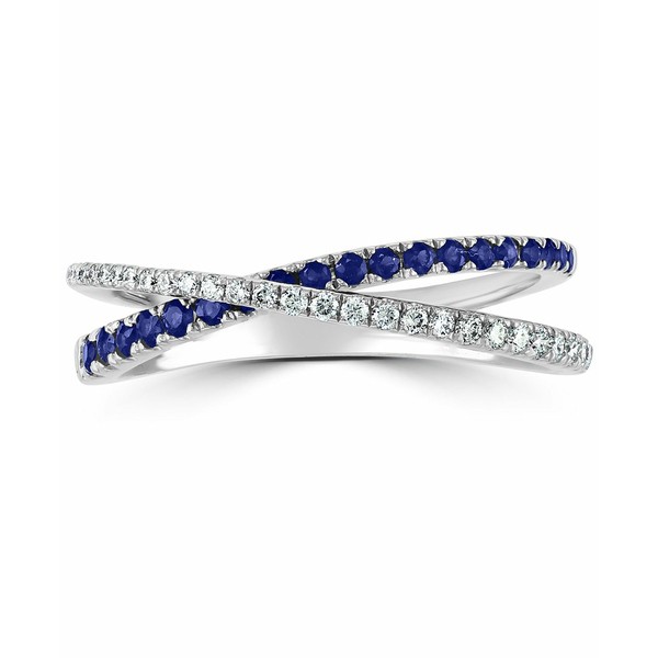 エフィー コレクション レディース リング アクセサリー EFFY® Sapphire (1/6 ct. t.w.) & Diamond (1/5 ct. t.w.) Crossover Ring i