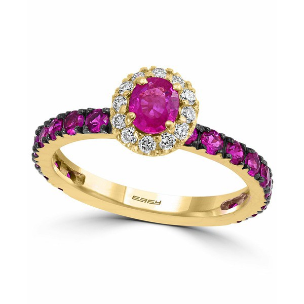 エフィー コレクション レディース リング アクセサリー EFFY® Ruby (1-1/4 ct. t.w.) & Diamond (1/6 ct. t.w.) Halo Ring in 14k G