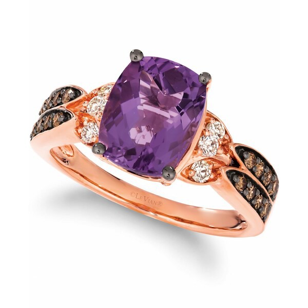 ルヴァン レディース リング アクセサリー Grape Amethyst (2-5/8 ct. t.w.) & Diamond (3/8 ct. t.w.) Ring in 14k Rose Gold Rose Gold