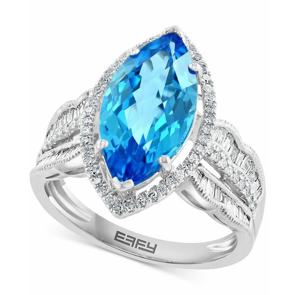 エフィー コレクション レディース リング アクセサリー EFFY® Blue Topaz (4-1/3 ct. t.w.) & Diamond (1/2 ct. t.w.) Statement Ri