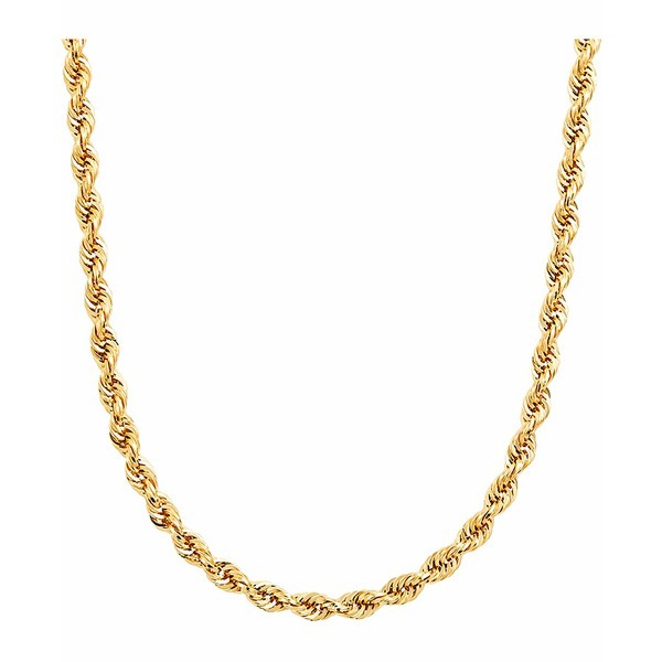 イタリアン ゴールド メンズ ネックレス・チョーカー アクセサリー Men's Glitter Rope 24" Chain Necklace (4.5mm) in 14k Gold Yellow