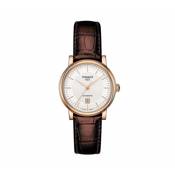 ティソット レディース 腕時計 アクセサリー Women's Carson Premium Swiss Automatic Brown Leather Strap Watch 30mm Brown