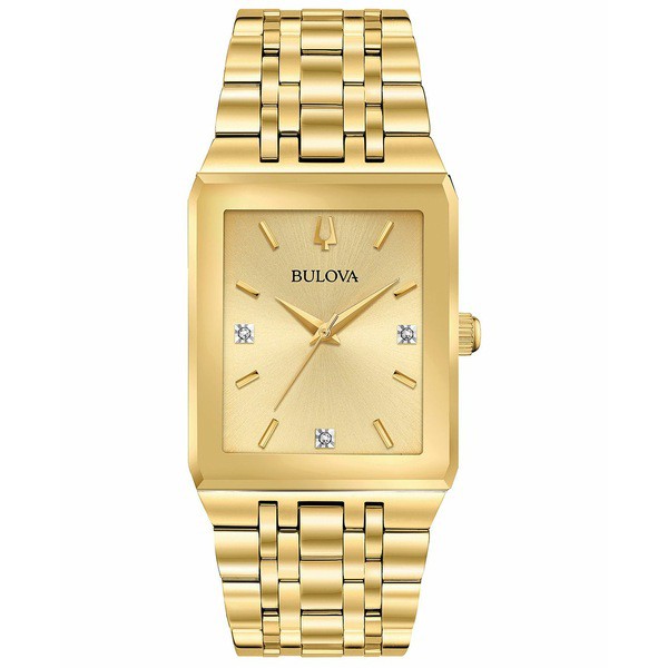 ブロバ メンズ 腕時計 アクセサリー Men's Futuro Diamond-Accent Gold-Tone Stainless Steel Bracelet Watch 30x45mm No Color