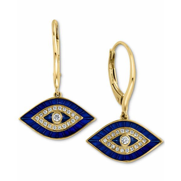 エフィー コレクション レディース ピアス＆イヤリング アクセサリー EFFY® Blue Enamel & Diamond (1/4 ct. t.w.) Leverback Drop E