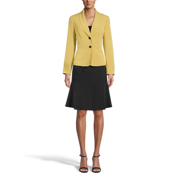 気質アップ ル スーツ Yellow Black Citrine Suit Skirt Shawl Collar Petite ボトムス スカート レディース キュロットスカート Sutevalle Org