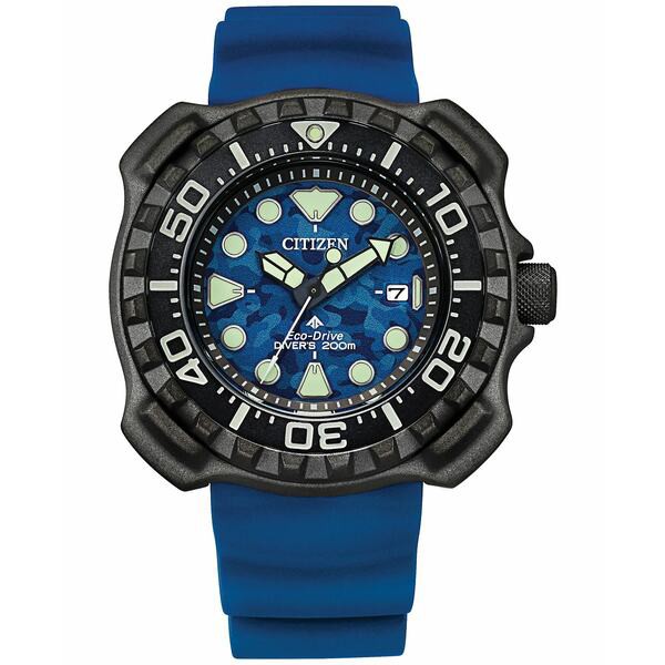 シチズン メンズ 腕時計 アクセサリー Eco-Drive Men's Promaster Dive Blue Strap Watch, 47mm Blue