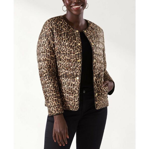 トッミーバハマ レディース ジャケット＆ブルゾン アウター Women's Reversible Puffer Jacket Black, Golden Honey-Print