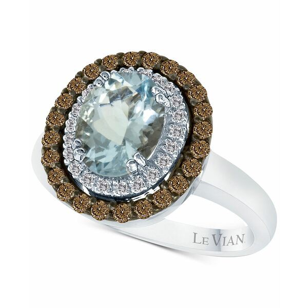 ルヴァン レディース リング アクセサリー Chocolatier® Aquamarine (1-3/8 ct. t.w.) and Diamond (1/2 ct. t.w.) Ring in 14k Whit