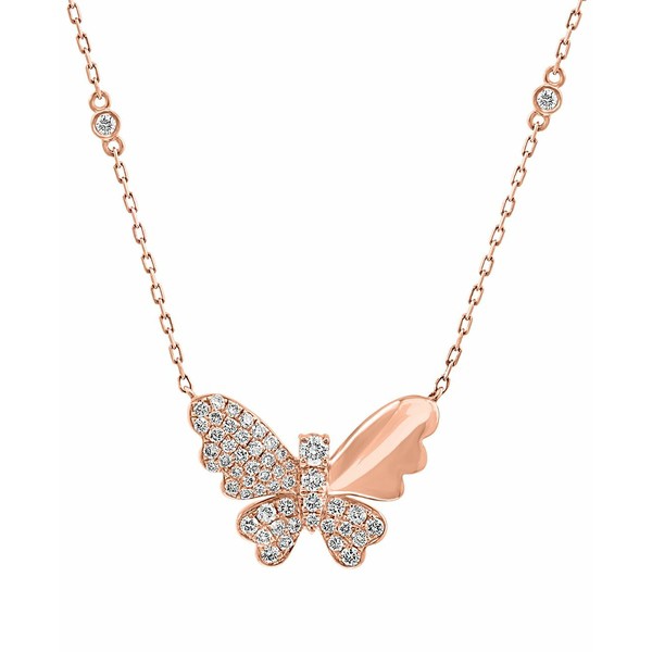 エフィー コレクション レディース ネックレス・チョーカー・ペンダントトップ アクセサリー EFFY® Diamond Butterfly 18" Pendant N