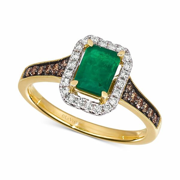 ルヴァン レディース リング アクセサリー Costa Smeralda Emerald (5/8 ct. t.w.) & Diamond (1/3 ct. t.w.) Ring in 14k Gold Emerald