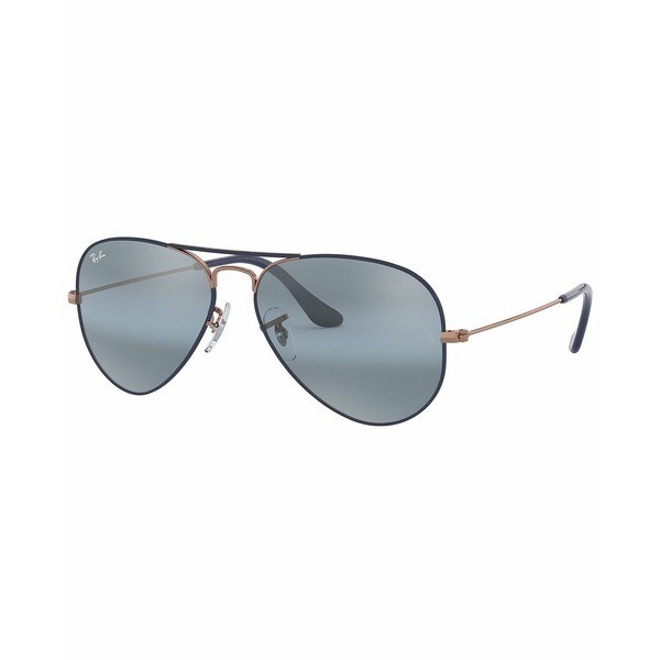 レイバン メンズ サングラス・アイウェア アクセサリー Sunglasses, RB3025 55 COPPER ON MATTE DARK BLUE/BLUE BI-MIRROR GREY