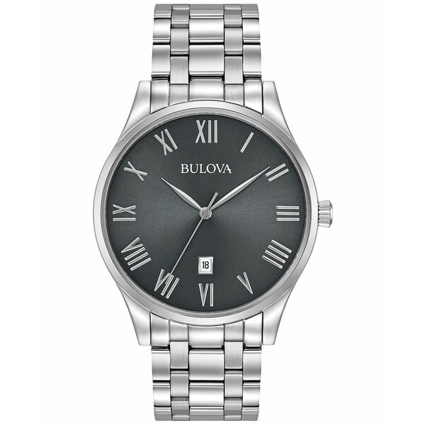 ブロバ メンズ 腕時計 アクセサリー Men's Stainless Steel Bracelet Watch 40mm 96B261 Silver