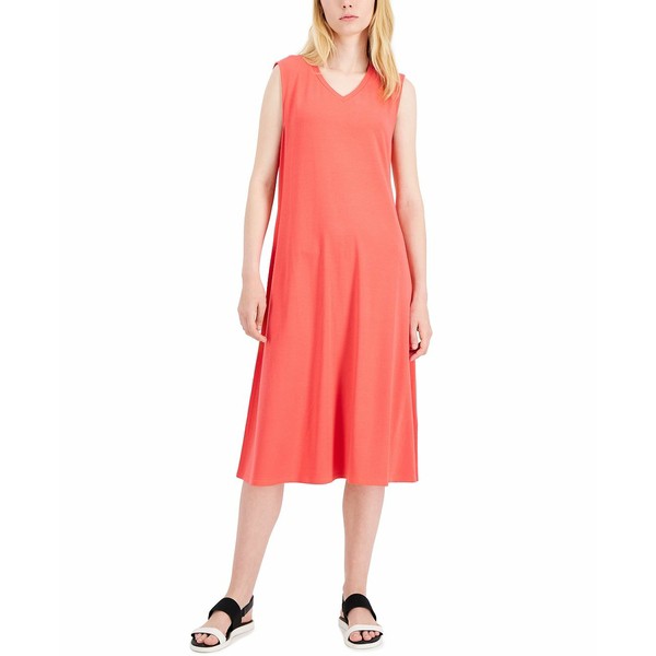 エイリーンフィッシャー レディース ワンピース トップス Women's V-Neck Sleeveless Dress Watermelon