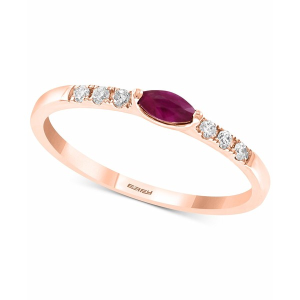 エフィー コレクション レディース リング アクセサリー EFFY® Ruby (1/6 ct. t.w.) and Diamond (1/10 ct. t.w.) Ring in 14k Rose