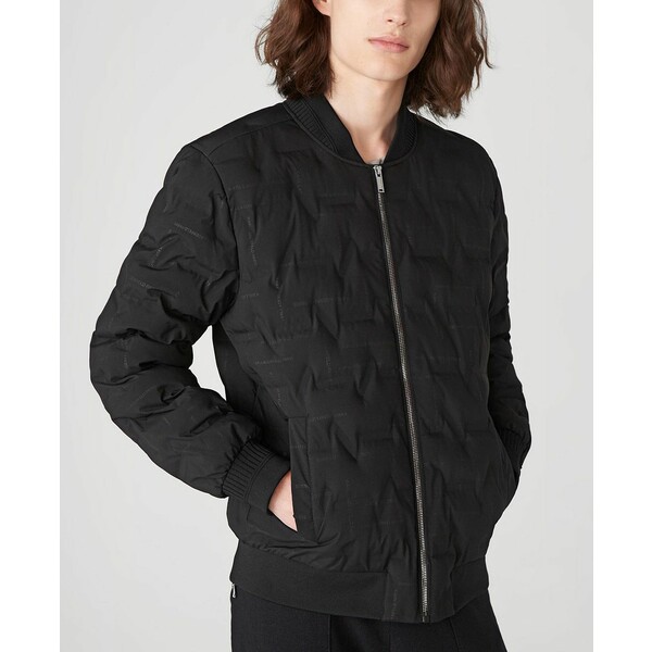 カールラガーフェルド メンズ ジャケット＆ブルゾン アウター Men's Quilted Bomber Jacket Black