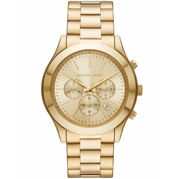 マイケルコース メンズ 腕時計 アクセサリー Men's Slim Runway Chronograph Gold-Tone Stainless Steel Bracelet Watch 44mm Gold- Tone