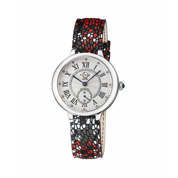 ジェビル レディース 腕時計 アクセサリー Gv2 Women's Rome 12200S Swiss Quartz Leather Watch 47.5 mm Silver