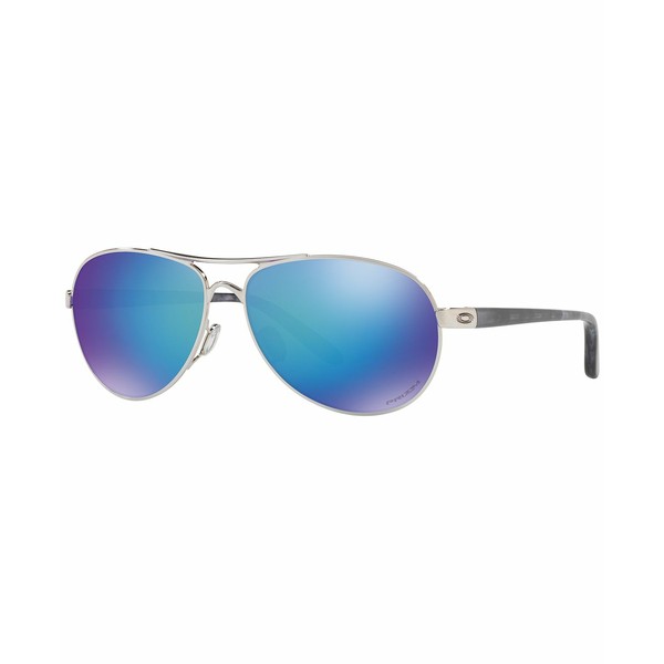 オークリー レディース サングラス＆アイウェア アクセサリー FEEDBACK Polarized Sunglasses, OO4079 BLUE MIRROR POLAR/SILVER