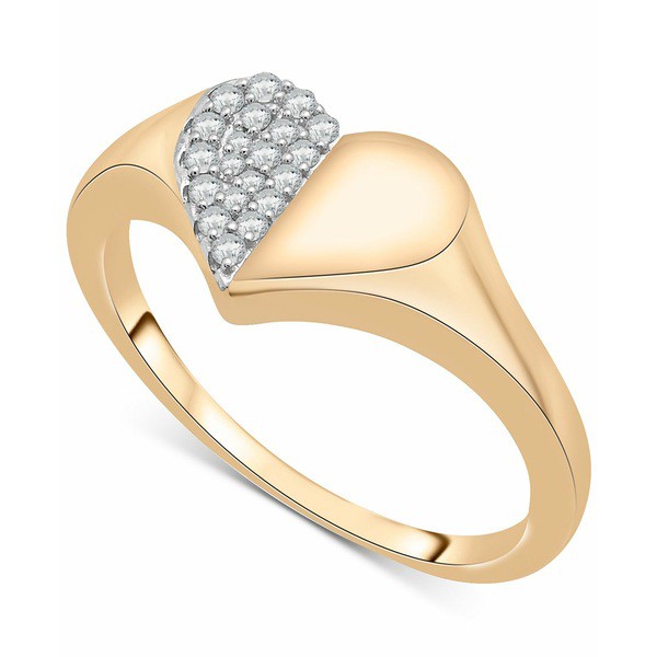 ラップド レディース リング アクセサリー Diamond Half Heart Cluster Ring (1/10 ct. t.w.) in 14k Gold, Created for Macy's Yellow