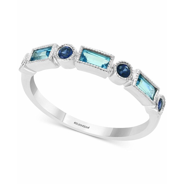 エフィー コレクション レディース リング アクセサリー Blue Topaz (1/3 ct. t.w.) and Sapphire (1/5 ct. t.w.) Ring in 14k White Gol