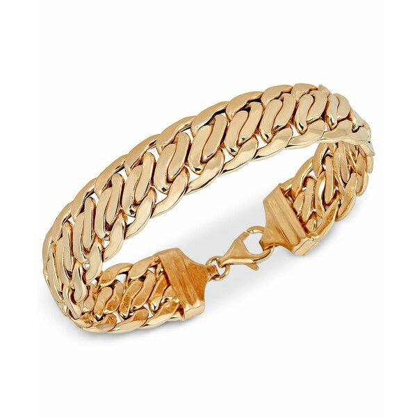 イタリアン ゴールド レディース ブレスレット・バングル・アンクレット アクセサリー Wide Fancy Link Chain Bracelet in 14k Gold Gold