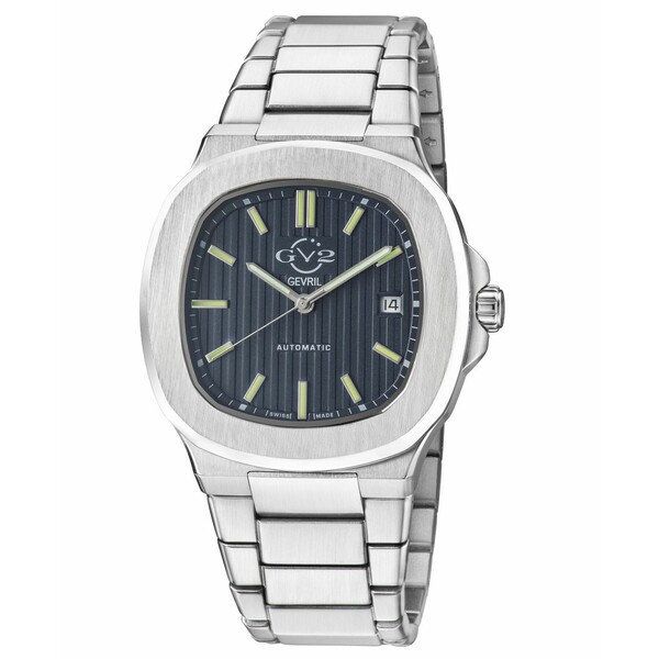 ジェビル メンズ 腕時計 アクセサリー GV2 Men's Potente Silver-Tone Stainless Steel Automatic Bracelet Watch 40 mm Silver-Tone