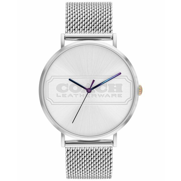 コーチ メンズ 腕時計 アクセサリー Men's Charles Stainless Steel Mesh Bracelet Watch 41mm Silver