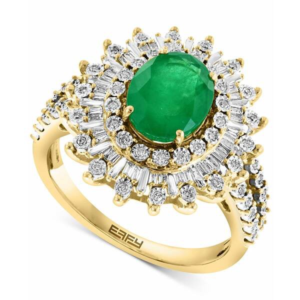 エフィー コレクション レディース リング アクセサリー EFFY® Emerald (1-1/2 ct. t.w.) & Diamond (1/4 ct. t.w.) Statement Ring