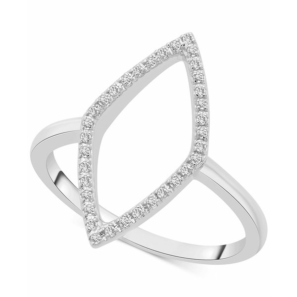 ラップド レディース リング アクセサリー Diamond Rhombus Statement Ring (1/10 ct. t.w.) in 14k Gold or 14k White Gold, Created f