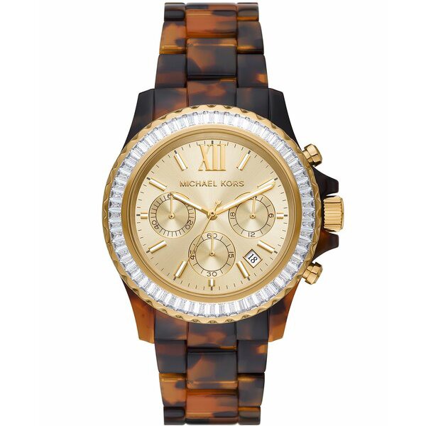 マイケルコース レディース 腕時計 アクセサリー Women's Everest Chronograph Tortoise Acetate Bracelet Watch 42mm Tortoise