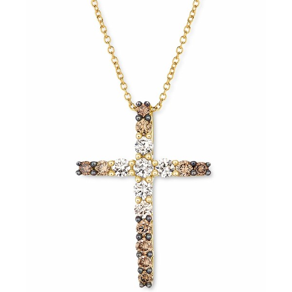 ルヴァン レディース ネックレス・チョーカー・ペンダントトップ アクセサリー Chocolate Ombré Diamond Cross 18" Pendant Neckl