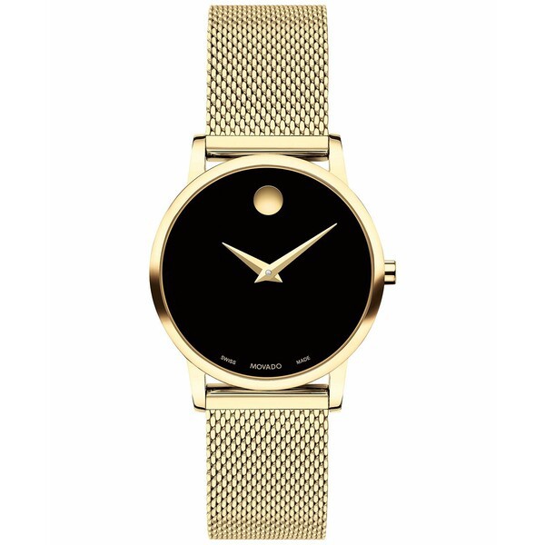 モバド レディース 腕時計 アクセサリー Women's Swiss Museum Classic Gold PVD Mesh Bracelet Watch 28mm Gold