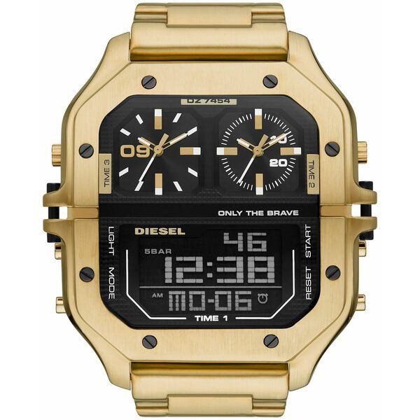 ディーゼル メンズ 腕時計 アクセサリー Men's 2005 Ana-Digi Gold-Tone Stainless Steel Watch 51mm Gold-tone