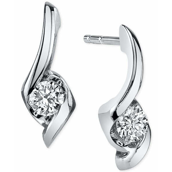 セイレーン レディース ピアス＆イヤリング アクセサリー Diamond Twist Drop Earrings (1/5 ct. t.w.) in 14k White Gold No Color