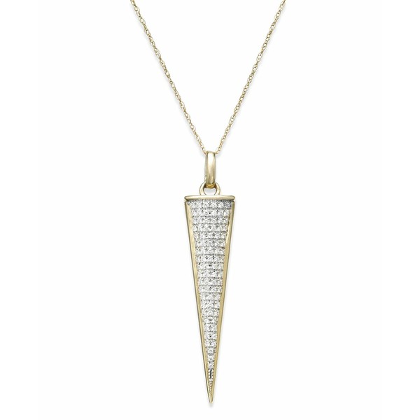 ラップド レディース ネックレス・チョーカー・ペンダントトップ アクセサリー Diamond Triangle Pendant Necklace in 10k Gold (1/6 ct