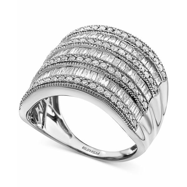 エフィー コレクション レディース リング アクセサリー EFFY® Diamond Multi-Row Statement Ring (1-1/2 ct. t.w.) In 14k White Go