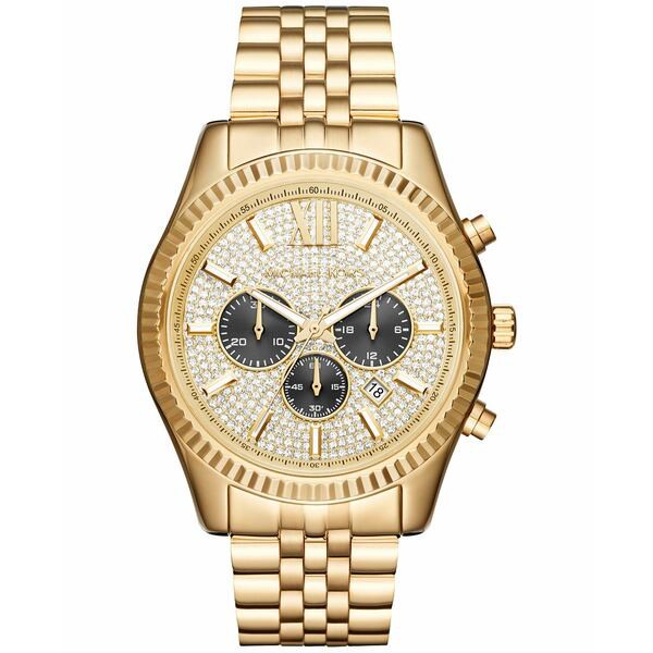 マイケルコース メンズ 腕時計 アクセサリー Men's Chronograph Lexington Gold-Tone Stainless Steel Bracelet Watch 44mm MK8494 Gold/