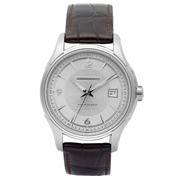 ハミルトン メンズ 腕時計 アクセサリー Men's Swiss Automatic Jazzmaster Viewmatic Brown Leather Strap Watch 40mm H32515555 None