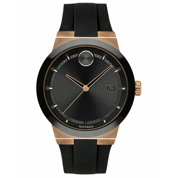 モバド メンズ 腕時計 アクセサリー Men's Fusion Swiss Bold Black Silicone Strap Watch 42mm Black