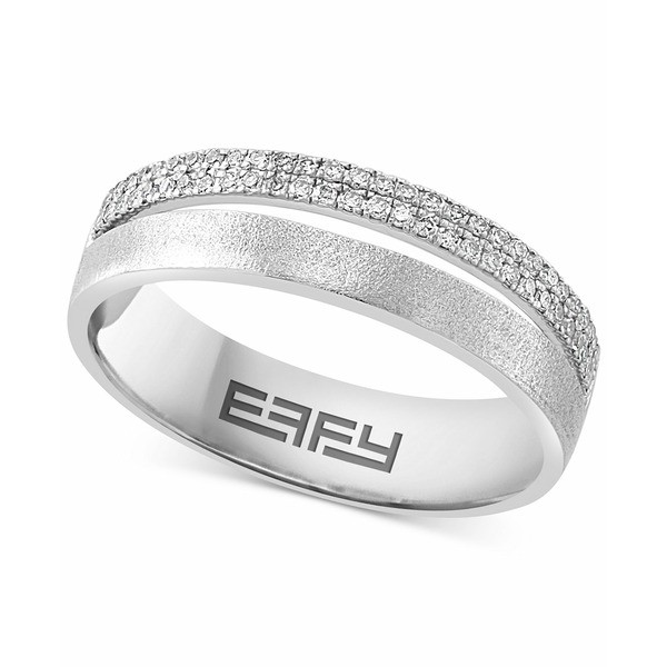 エフィー コレクション レディース リング アクセサリー EFFY® Diamond Textured Split Row Band (1/6 ct. t.w.) in Sterling Silver