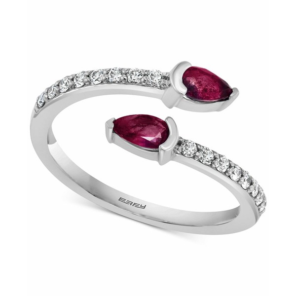 エフィー コレクション レディース リング アクセサリー EFFY® Ruby (1/2 ct. t.w.) & Diamond (1/4 ct. t.w.) Bypass Ring in 14k W