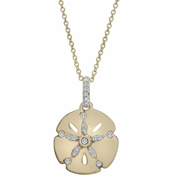 ラップド レディース ネックレス・チョーカー・ペンダントトップ アクセサリー Diamond Starfish Sand Dollar Pendant Necklace (1/10 c