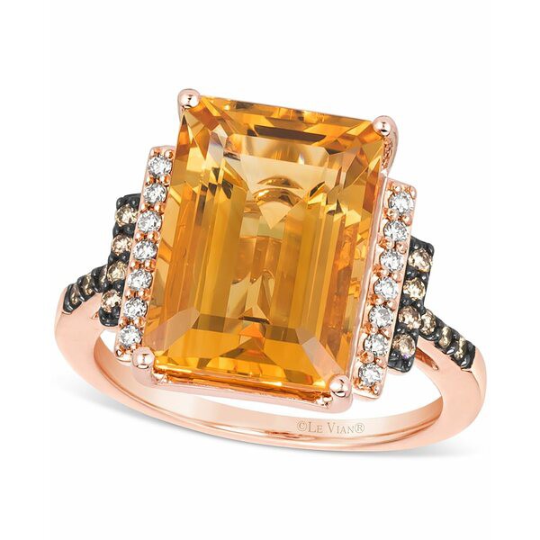 ルヴァン レディース リング アクセサリー Cinnamon Citrine (5-3/4 ct. t.w.) & Diamond (1/4 ct. t.w.) Statement Ring in 14k Rose Go