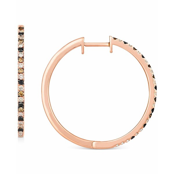 ルヴァン レディース ピアス＆イヤリング アクセサリー Multicolor Diamond Medium Hoop Earrings (5/8 ct. t.w.) in 14k Rose Gold Rose