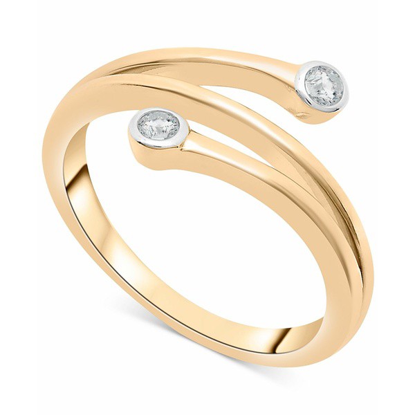 ラップド レディース リング アクセサリー Diamond Bezel Statement Ring (1/10 ct. t.w.) in 14k Gold, Created for Macy's Yellow Gol