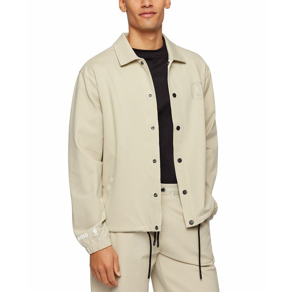 ヒューゴボス メンズ ジャケット＆ブルゾン アウター BOSS x NBA Men's Relaxed-Fit Jacket Light Beige