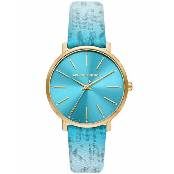 マイケルコース レディース 腕時計 アクセサリー Women's Pyper Three Hand Ombre Turquoise Polyvinyl Chloride Strap Watch 38mm Multi